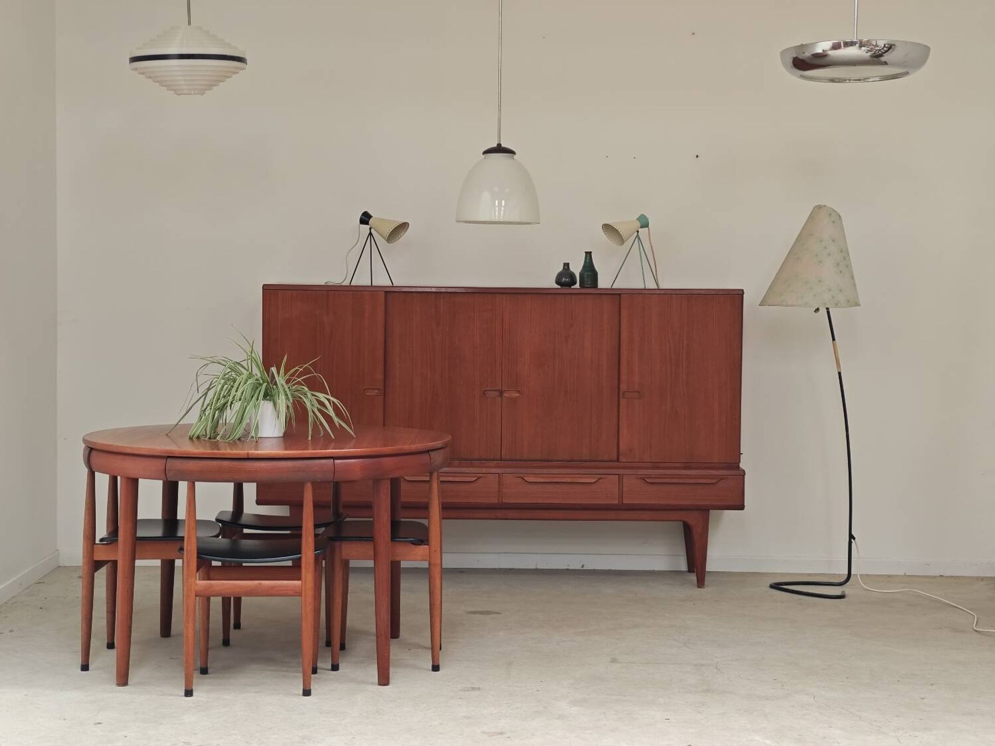 Table de repas et 4 chaises par Hans Olsen pour Frem Rojle  Danemark