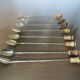 8 cocktail spoons bamboo sleeves gilded with gold late 50s 60s