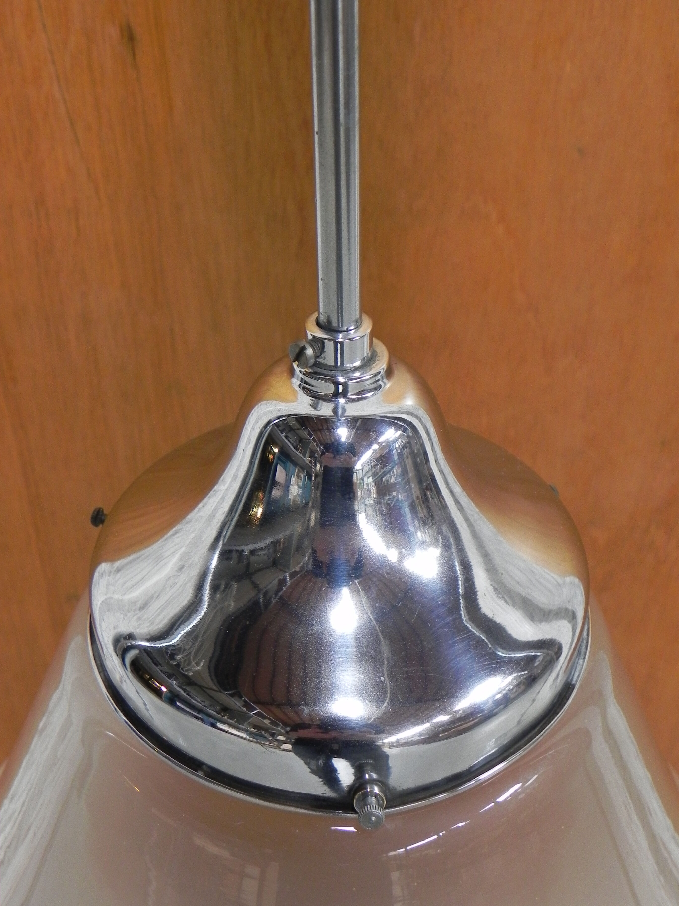 Art Deco hanging lamp with frosted glass shade