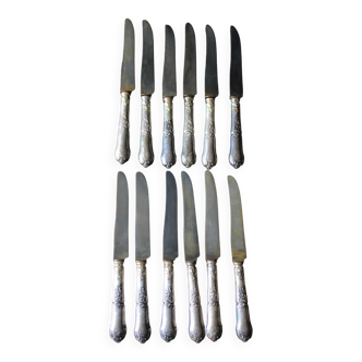 Lot 12 knives Silver metal Gabriel Gay