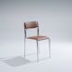 Tubular steel and cognac leatherette chair, 1980s