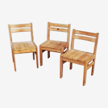 Set de 3 chaises vintage pin