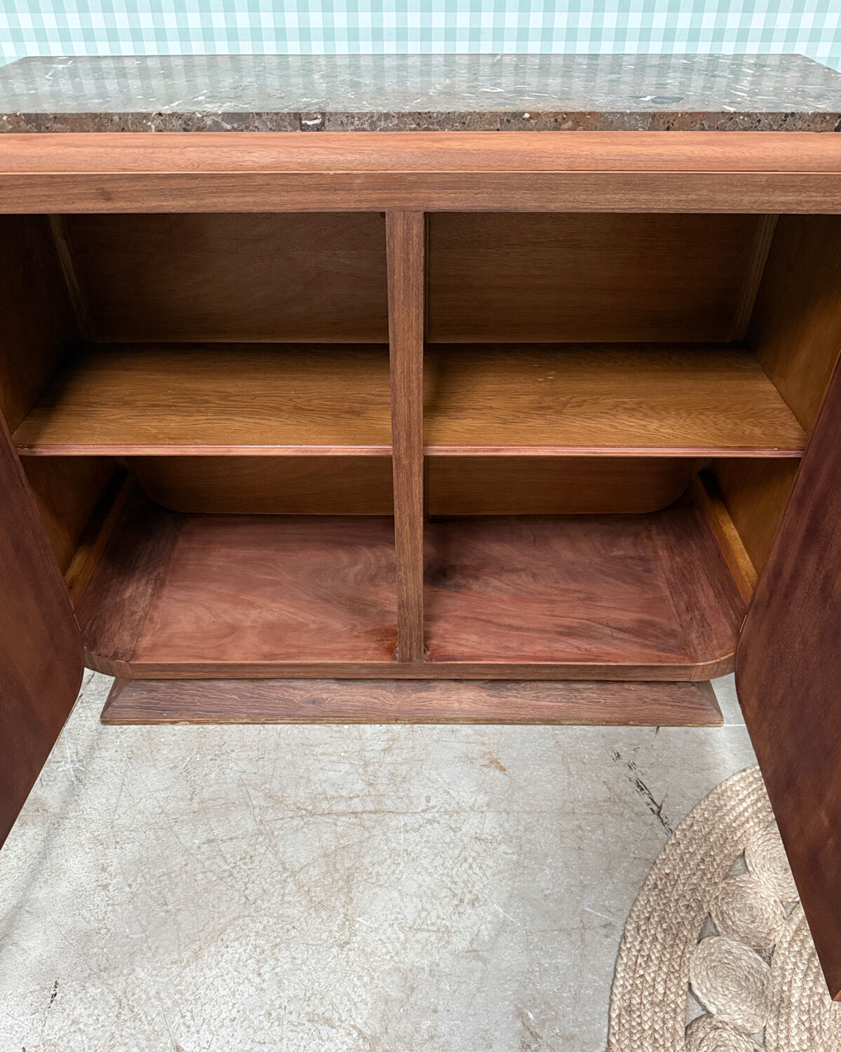 Large Art Deco sideboard in rosewood and marble (renovated)