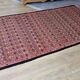 Grand tapis kilim ancien aux motifs géométriques tribaux 260 x 130 cm