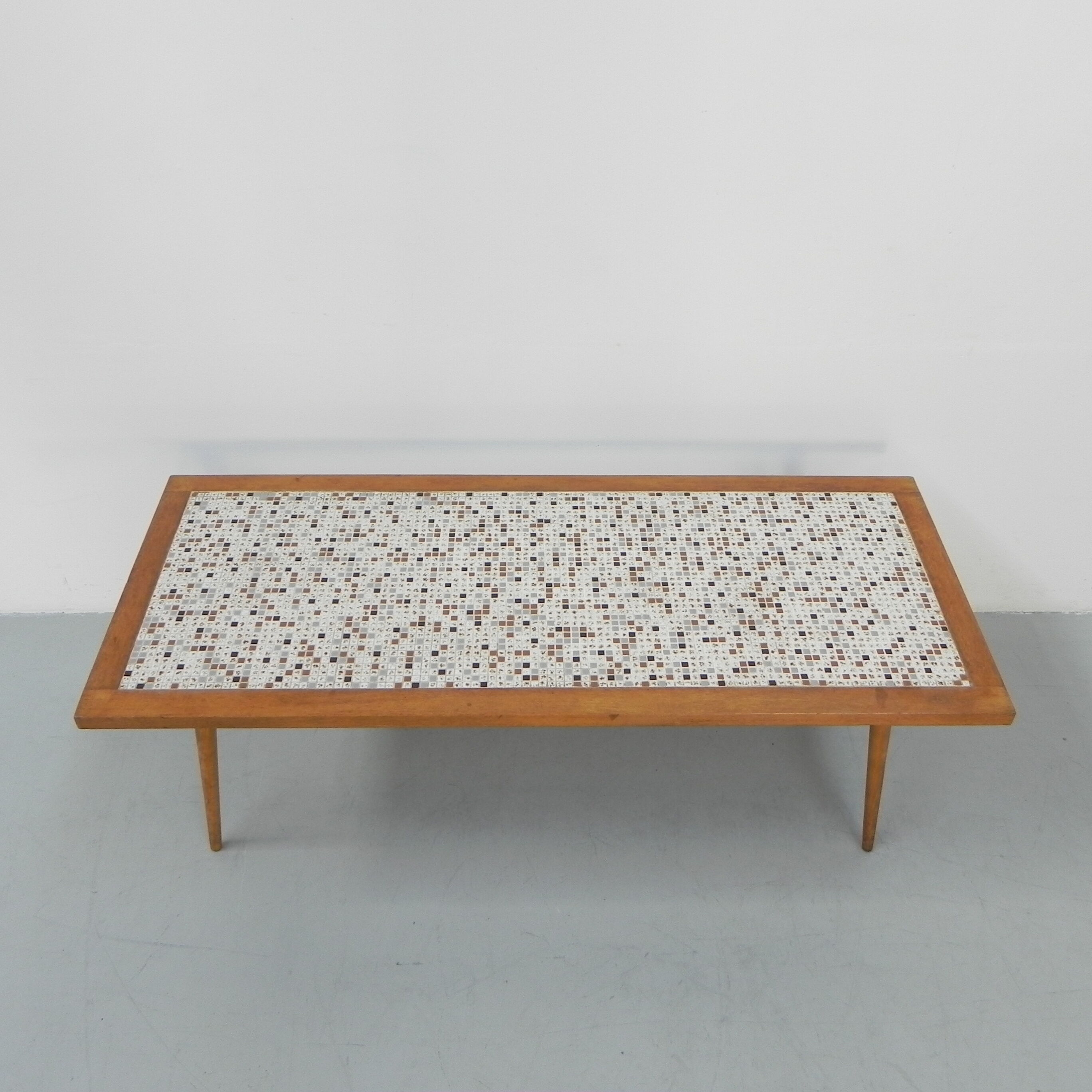 Vintage coffee table with mini tiles, tile table