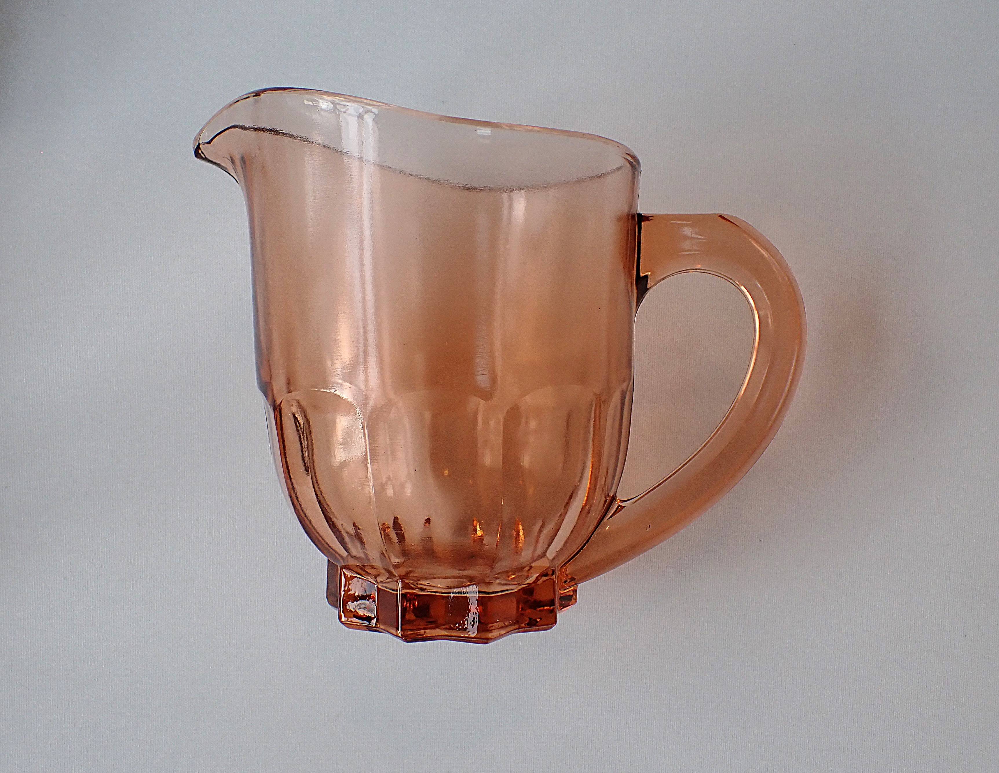 Rosaline glass pitcher - 1950s - Made in France