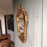 Miroir rocaille bois doré, XIXeme