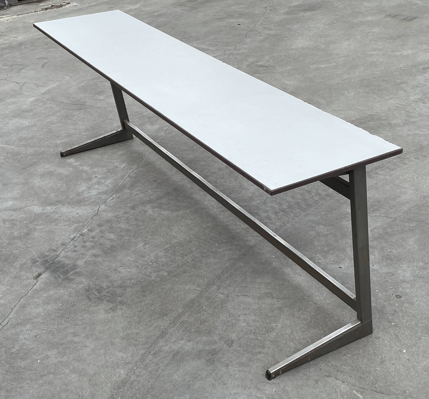 XXL industrial desk, minimalist design from the 50s
