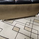 Vintage leather bench sofa 1970"