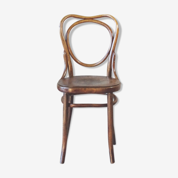 Chaise bistrot " cœur " par fiume 1900  assise bois