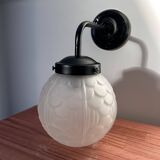 Black art deco wall light