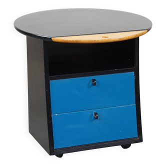 Table de chevet au design vintage par Umberto Asnago pour Giorgetti sur roulettes