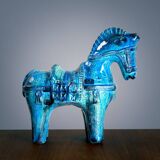 Rimini Blu horse sculpture by Aldo Londi for Bitossi, Italy, 1970s