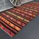 Vintage Turkish Oushak Handmade Wool Cotton Orange Runner Rug 132x332