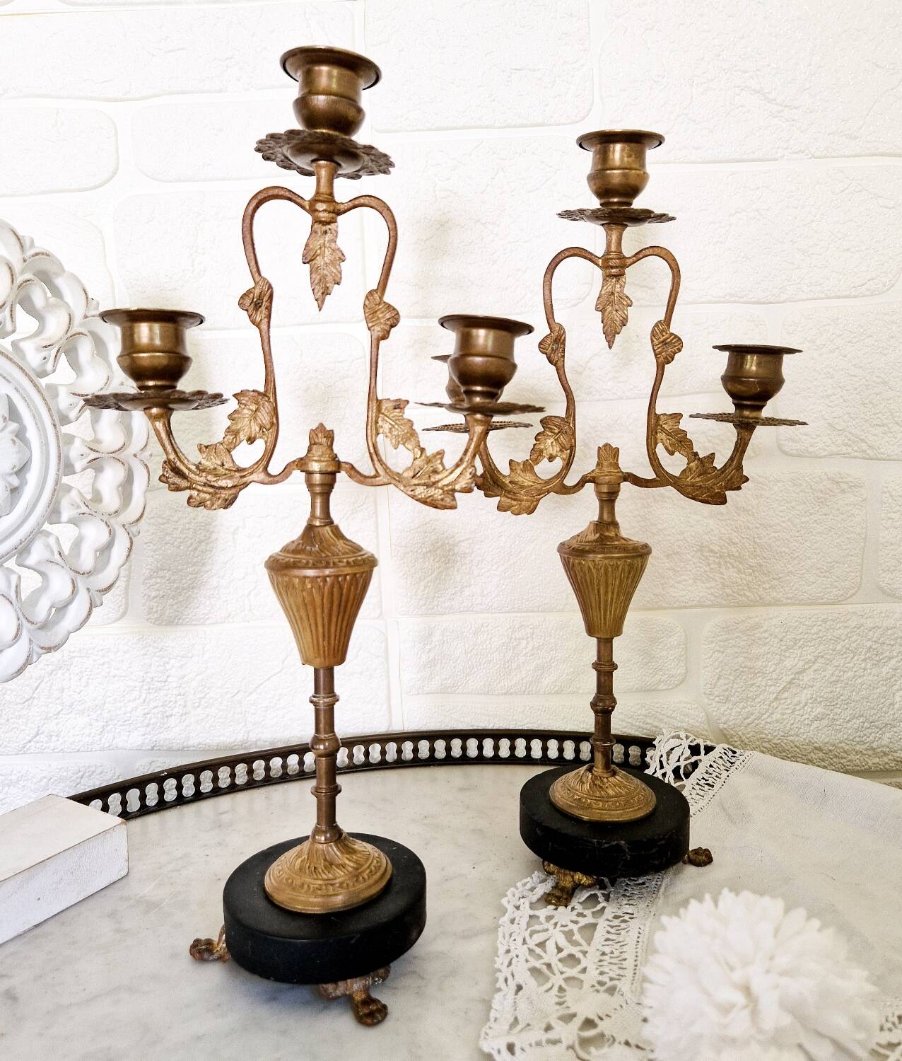 Pair of old XlX th century Napoleon III style candlesticks