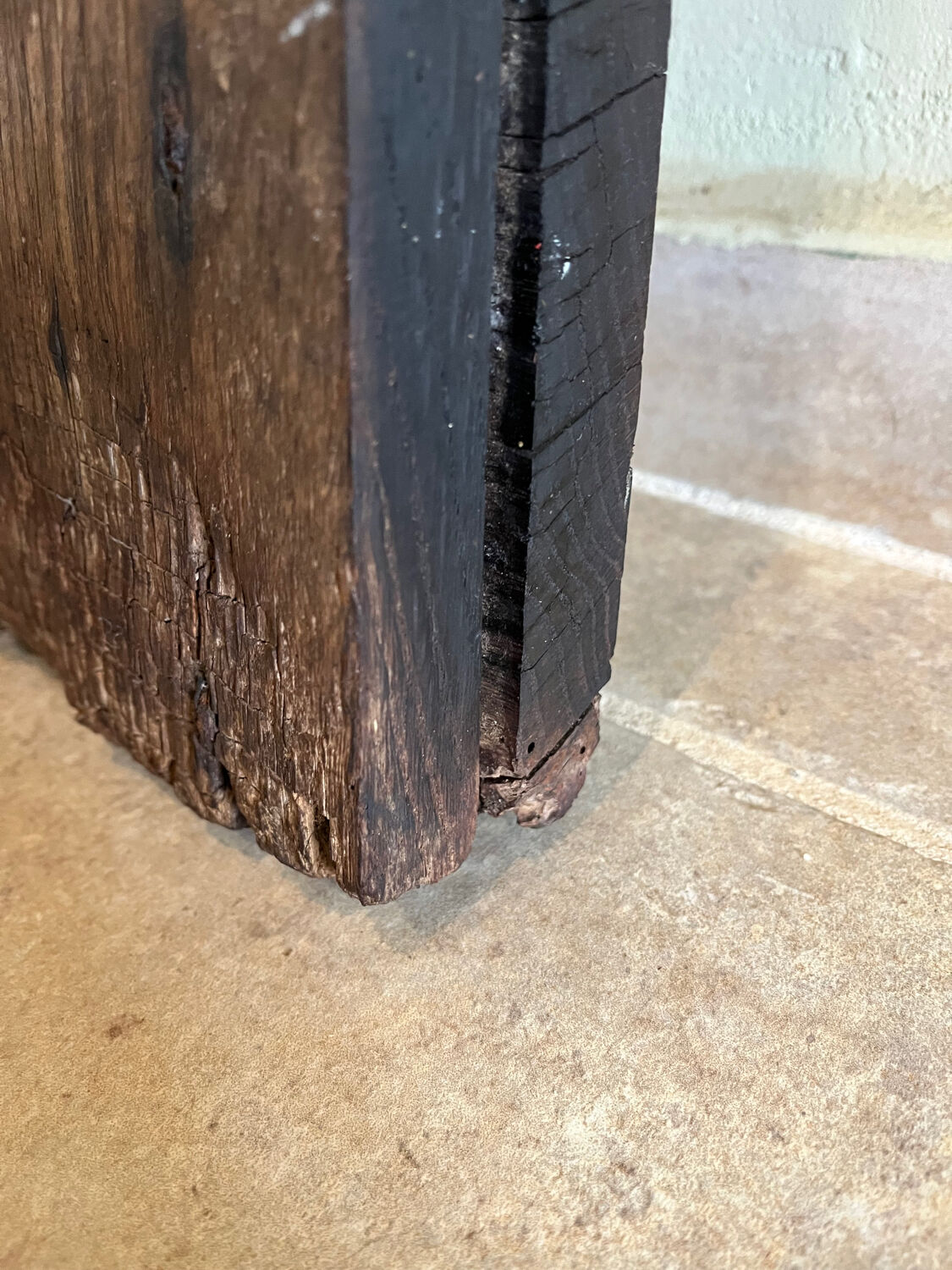 Antique wooden fireplace mantel