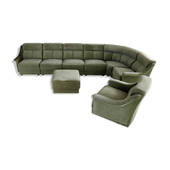 Vintage green sofa of 8 elements