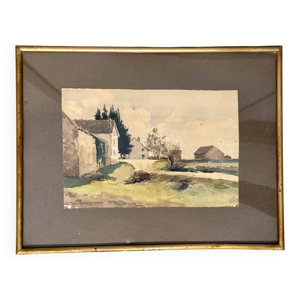 Tableau ancien , paysage