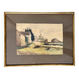 Old painting, rural landscape signed and dated.