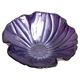 Vintage decorative glass plate in purple with flower pattern, Italy, 1960s.