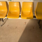 Waiting bench, vintage yellow sofa