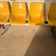 Waiting bench, vintage yellow banquette