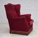 1970s, Danish highback armchair, furniture velour, ash wood legs.