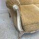 Louis XV style three-seater wingback sofa in patinated beech, 20th century