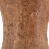 Large wooden vase, handles covered with wicker, 70s jar