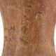 Large wooden vase, handles covered with wicker, 70s jar