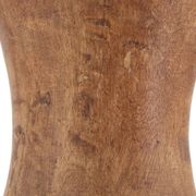Large wooden vase, handles covered with wicker, 70s jar