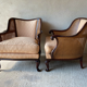 Pair of vintage 1940 canned armchairs