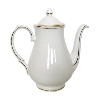 Vintage white porcelain jug decorated with Golden nets