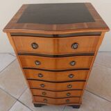 Louis XVI style chest of drawers in wood and cherry veneer