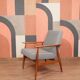 Grey wool armchair, 1960