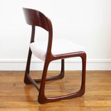 Chaise Baumann Traineau - Entièrement restaurée - Tissu, mousse & sangles : neuf