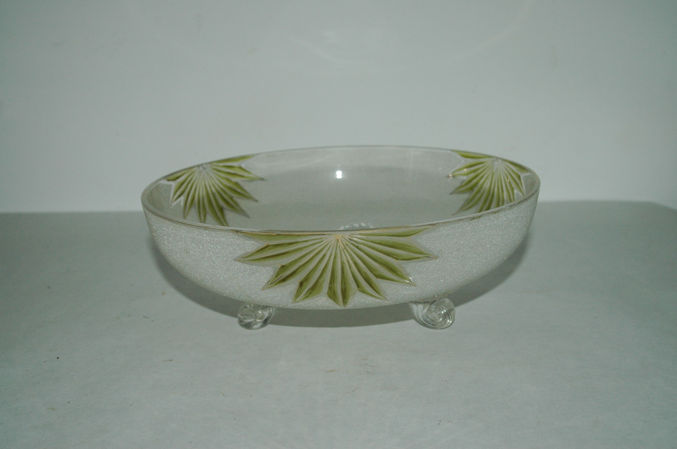 Frosted glass cup and art-new enamelled