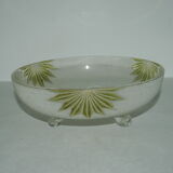 Coupe en verre givré et émaillé art-nouveau