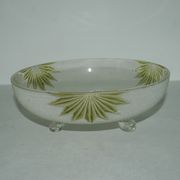 Coupe en verre givré et émaillé art-nouveau