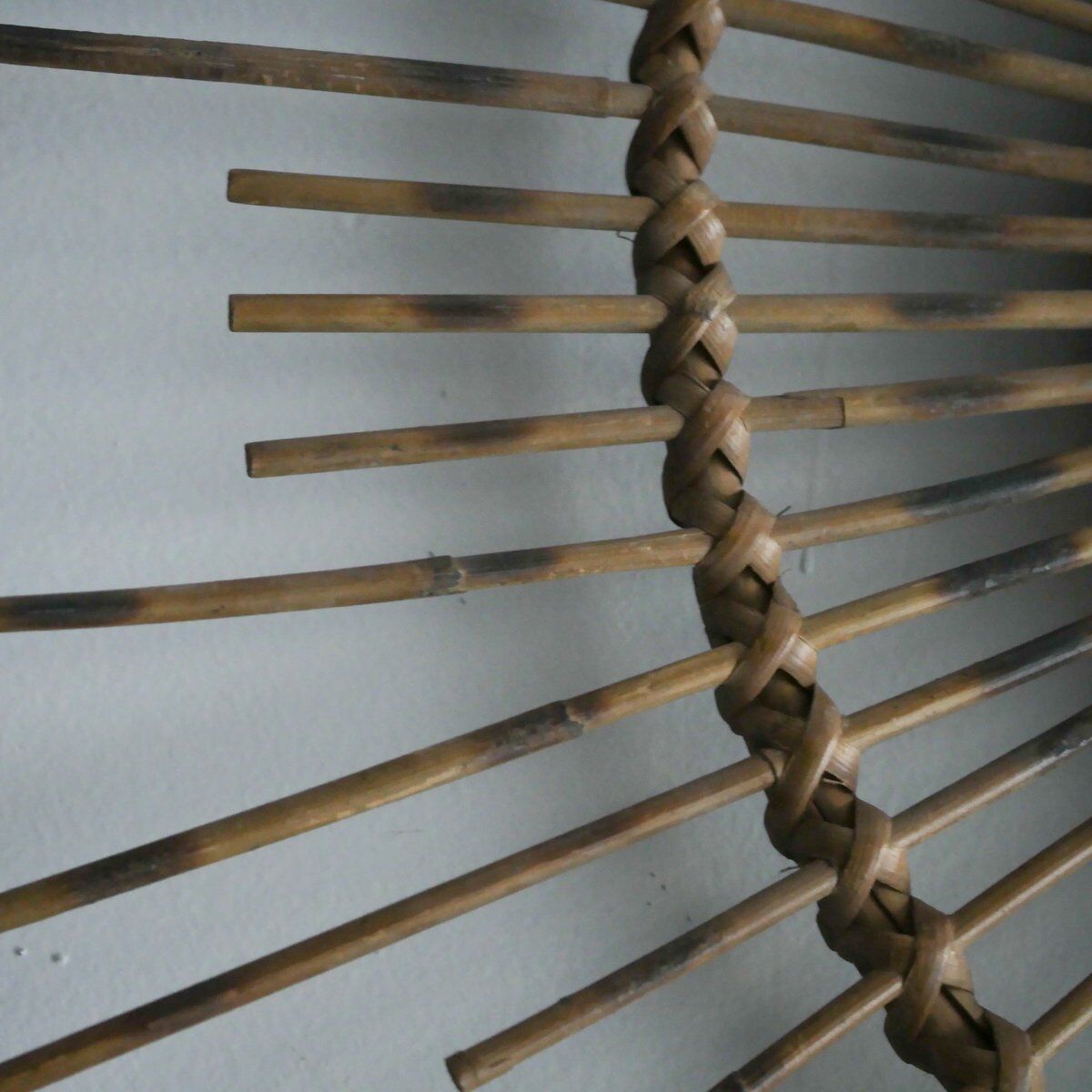 Vintage Sun mirror in wicker, Italy, 1960s