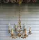 Antique cage chandelier in bronze, 6 lights, Louis XV style, in working condition, 4.8 kg.