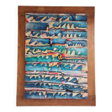 Acrylic paint and wood framing