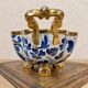 Vintage bonbonniere H. Bequet blue birds hand-painted