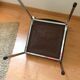 Chair in faux black leather and chrome metal / vintage 60-70s