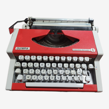 Machine à écrire Olympia Traveller de Luxe Rouge Vermillon