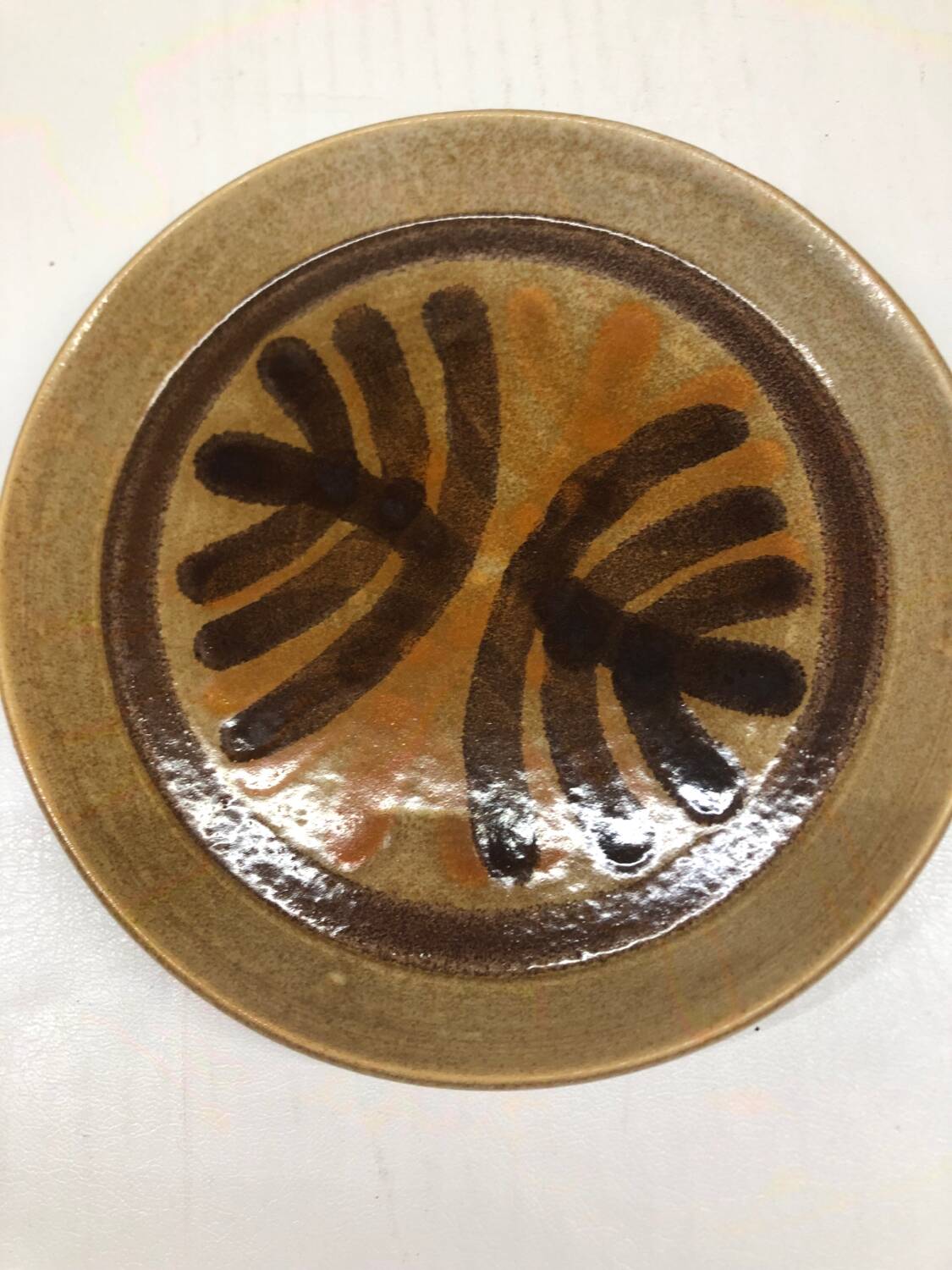 Set of 3 ceramic caquelon dishes from Pornic, Palmyre decor