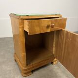 Pair of art deco burl bedside tables, 1930