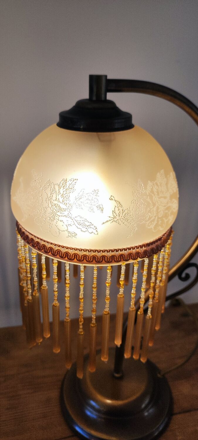 Lamp in glass paste and tassels
