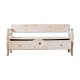 White wooden chest bench