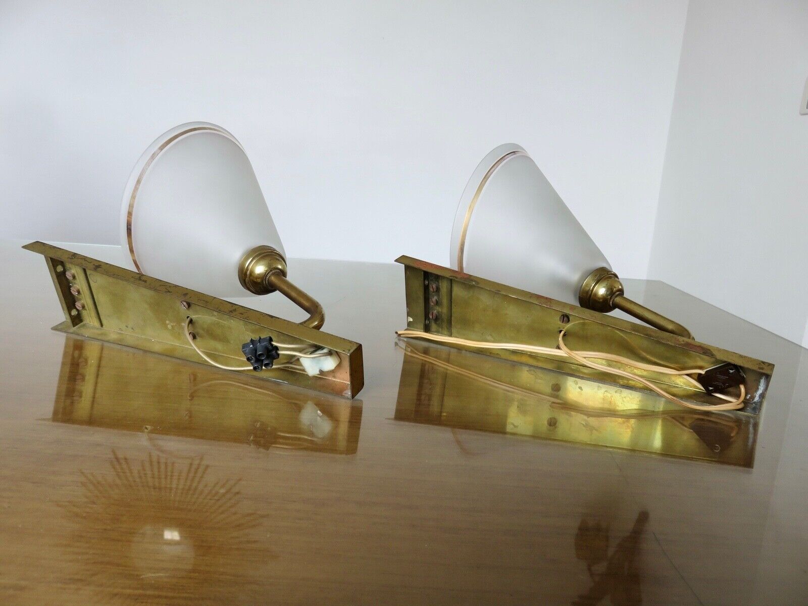Pair of large wall lamps art deco 1930